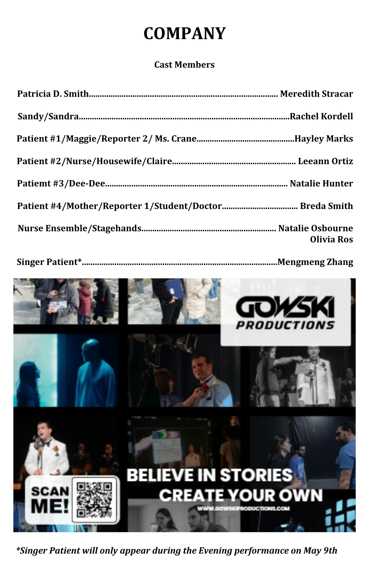 Heart/Lung playbill page — The Company